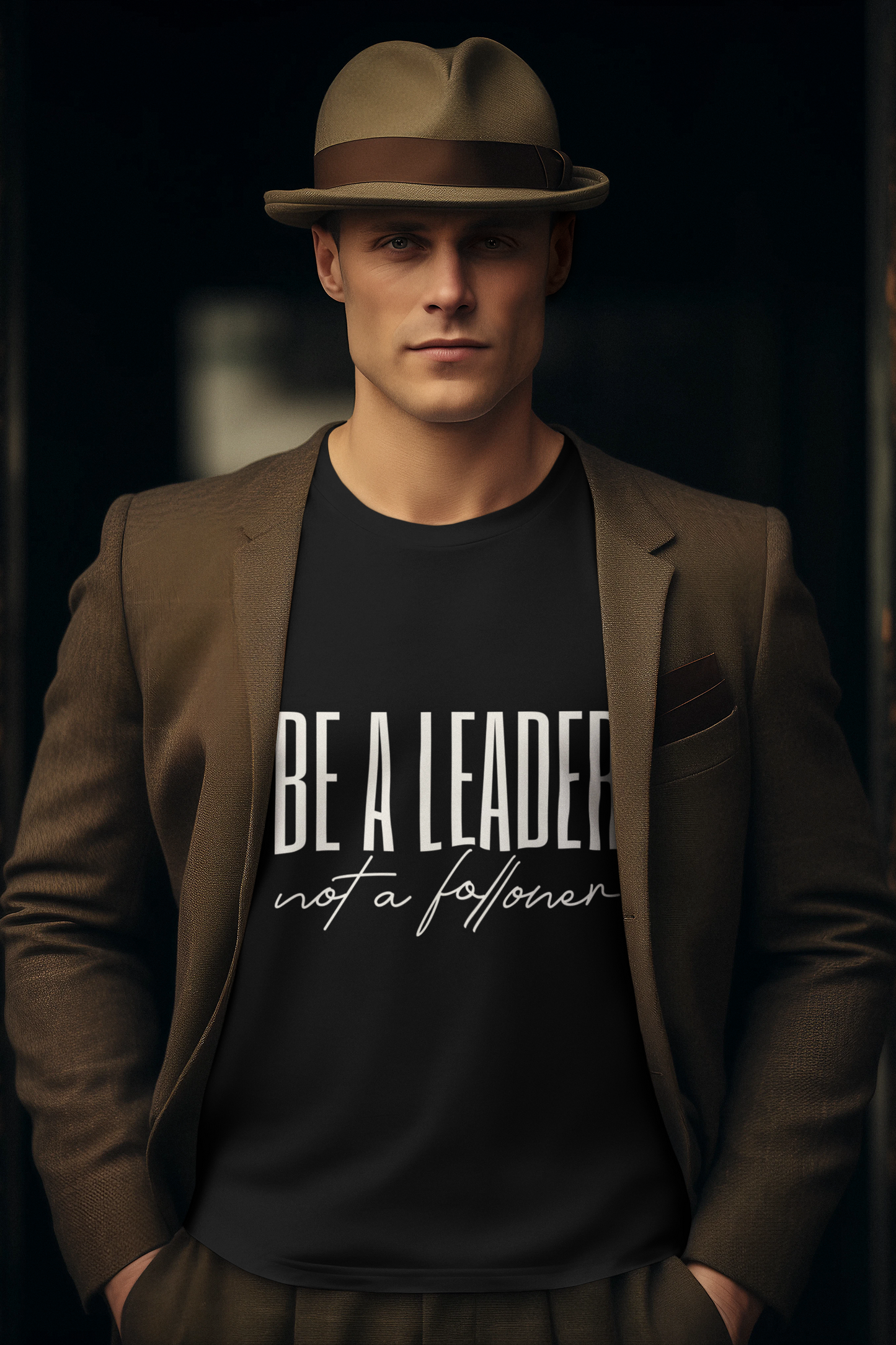 Be a Leader, Not a Follower Men's Full Sleeve Motivational T-Shirt