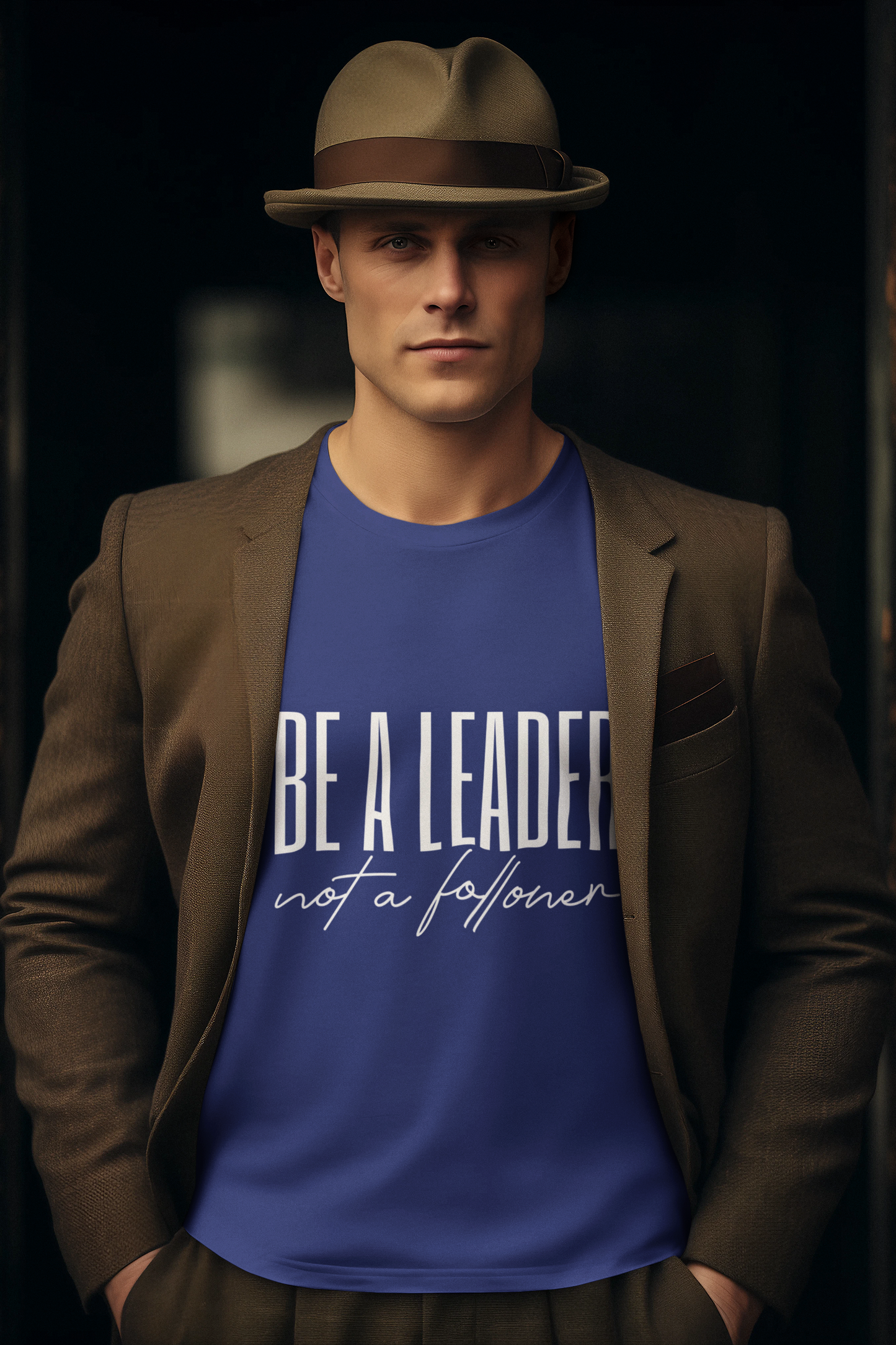 Be a Leader, Not a Follower Men's Full Sleeve Motivational T-Shirt