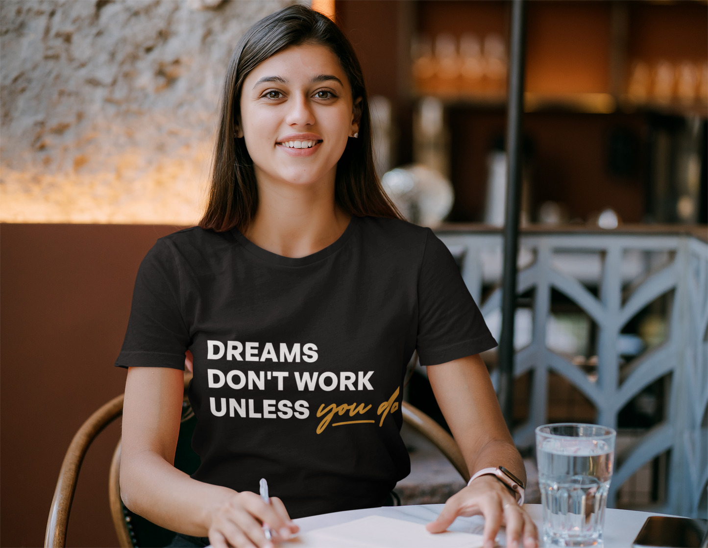 Dreams Don’t Work Unless You Do Unisex Supima Motivational T-Shirt