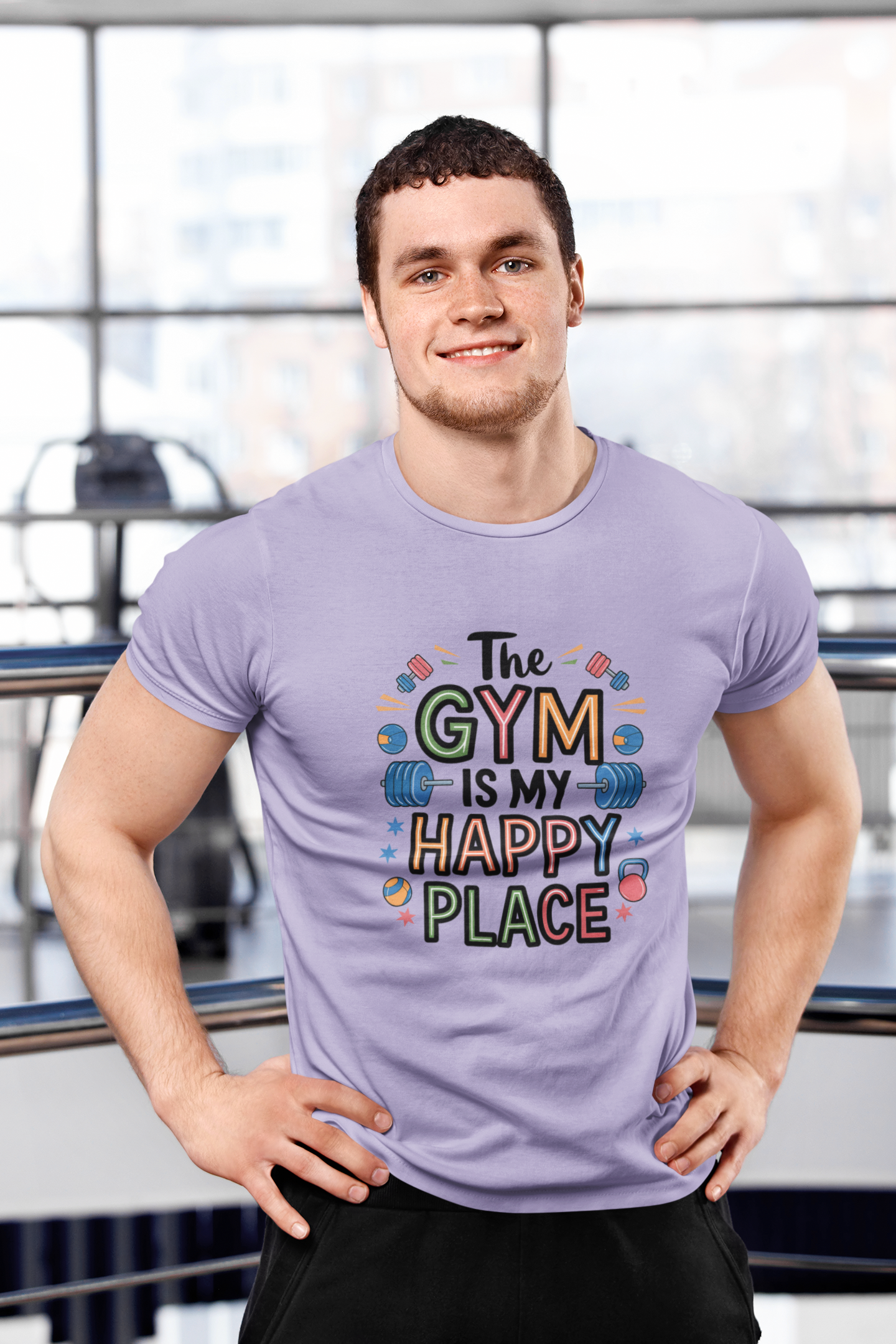 The Gym is My Happy Place Unisex Stretch T-shirt