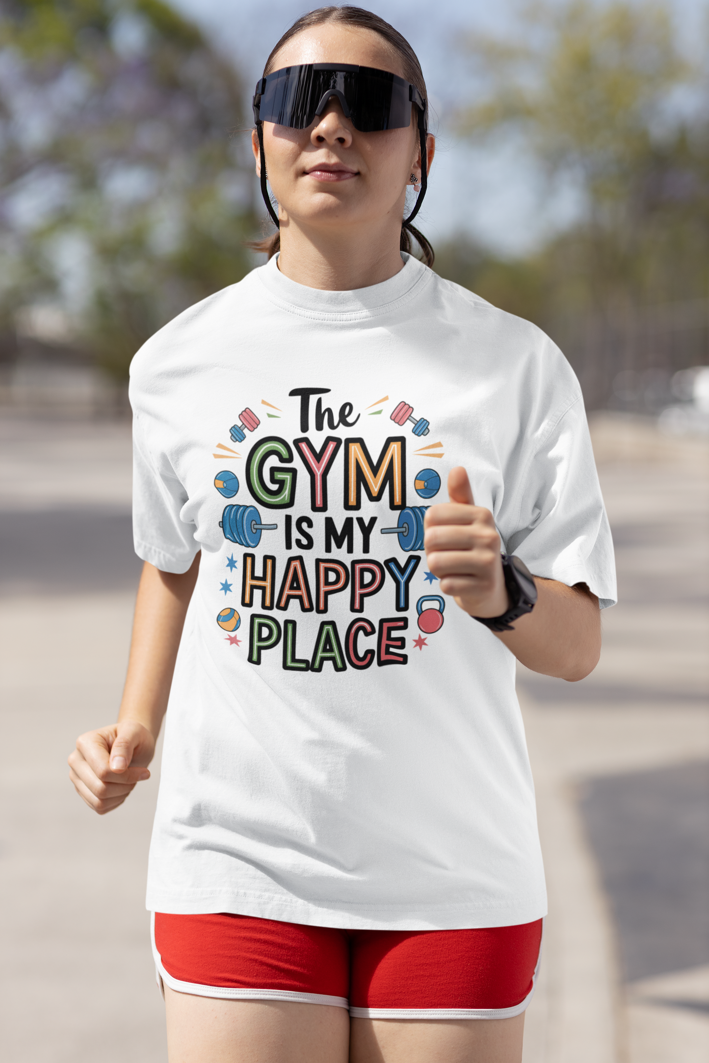 The Gym is My Happy Place Unisex Stretch T-shirt