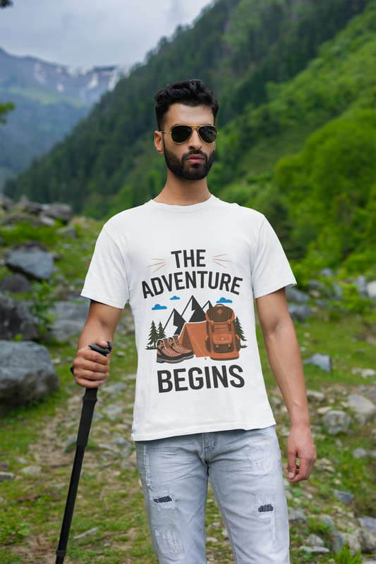 The Adventure  Begins Unisex Supima T-Shirt