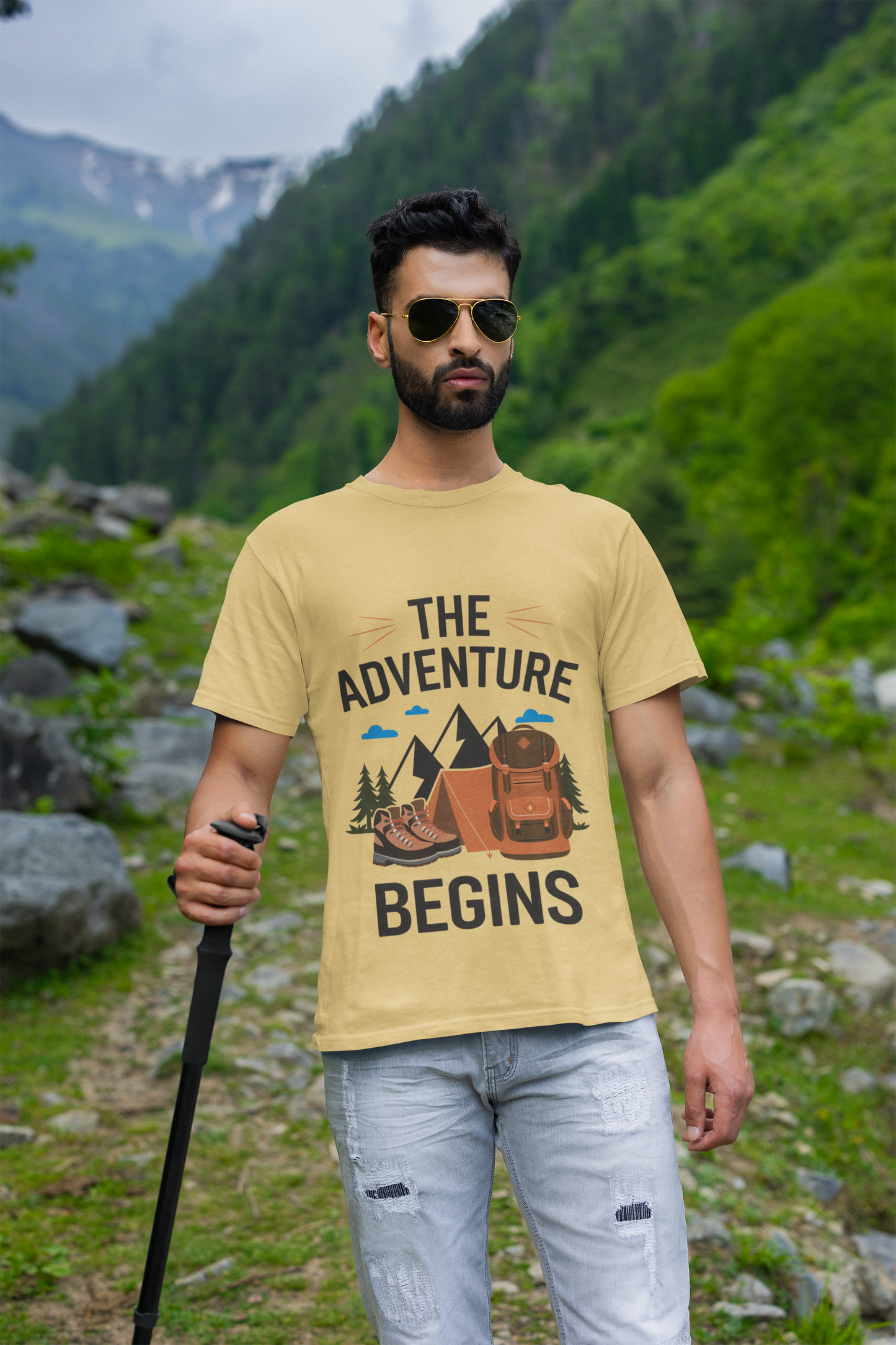 The Adventure  Begins Unisex Supima T-Shirt