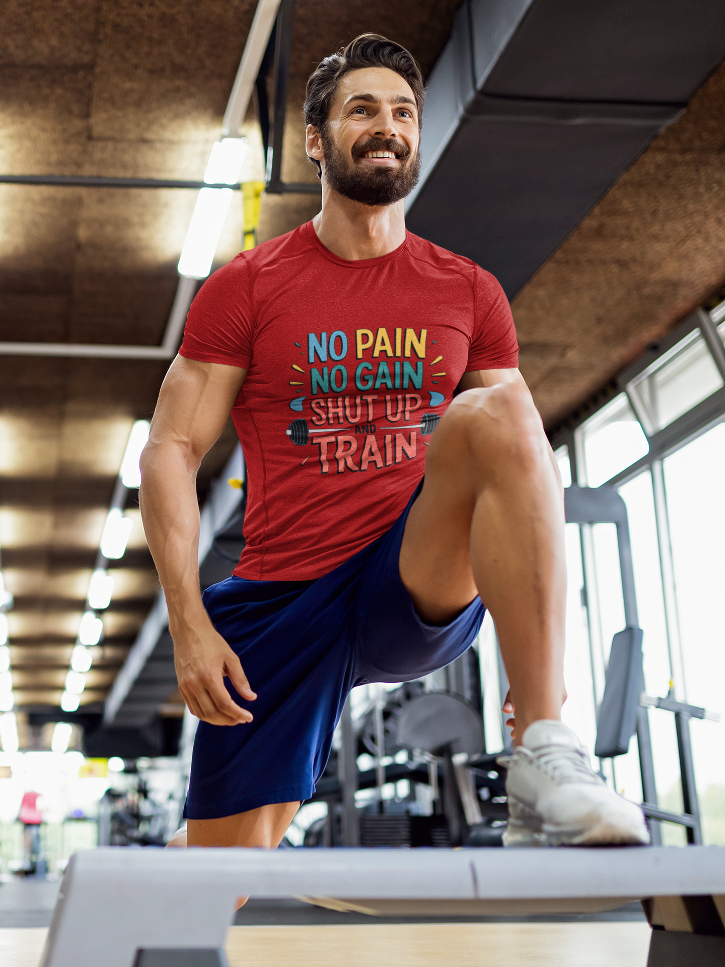 No Pain No Gain Shut Up and Train Unisex Stretch T-shirt