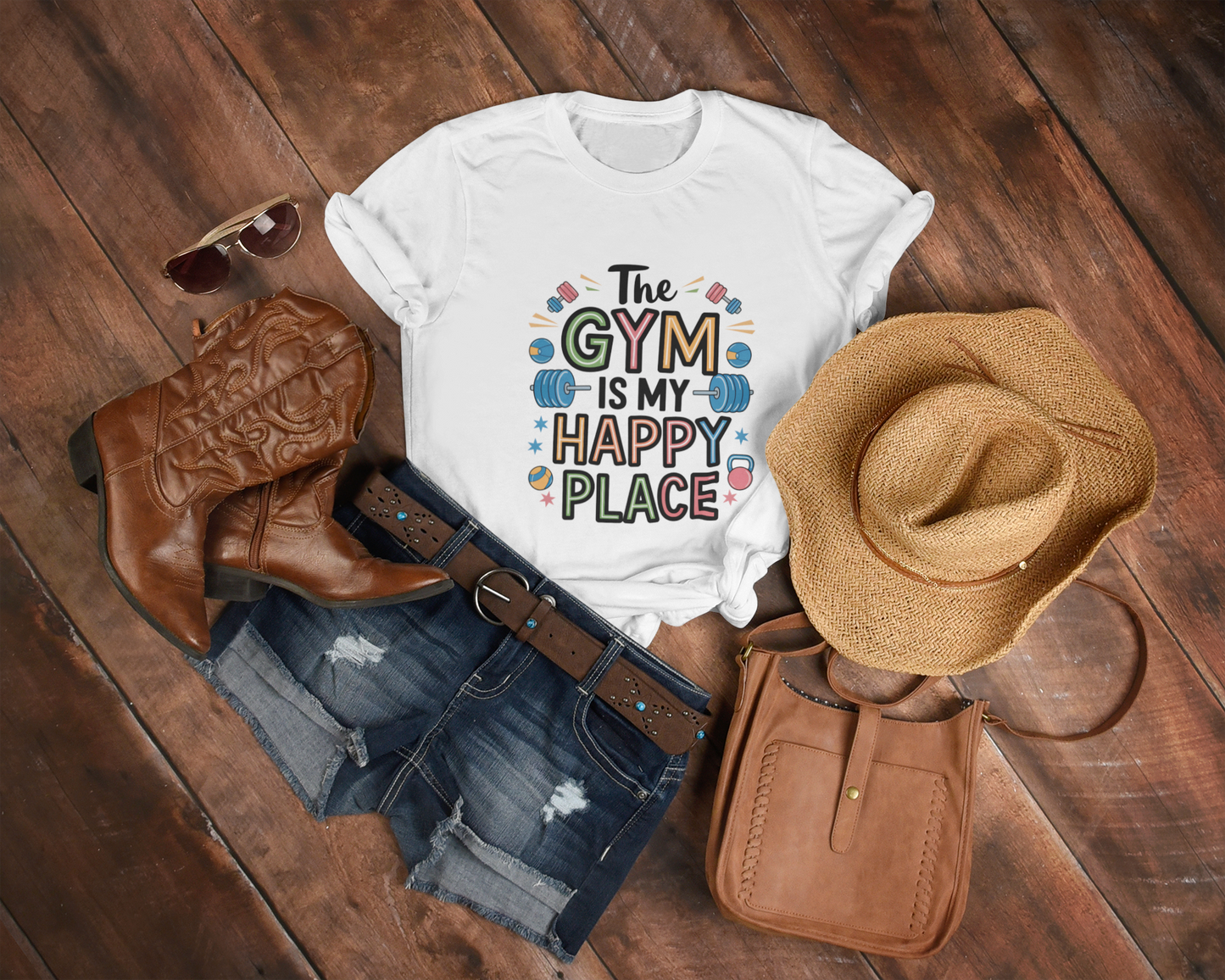 The Gym is My Happy Place Unisex Stretch T-shirt