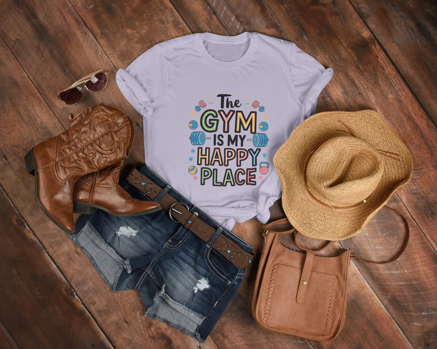The Gym is My Happy Place Unisex Stretch T-shirt
