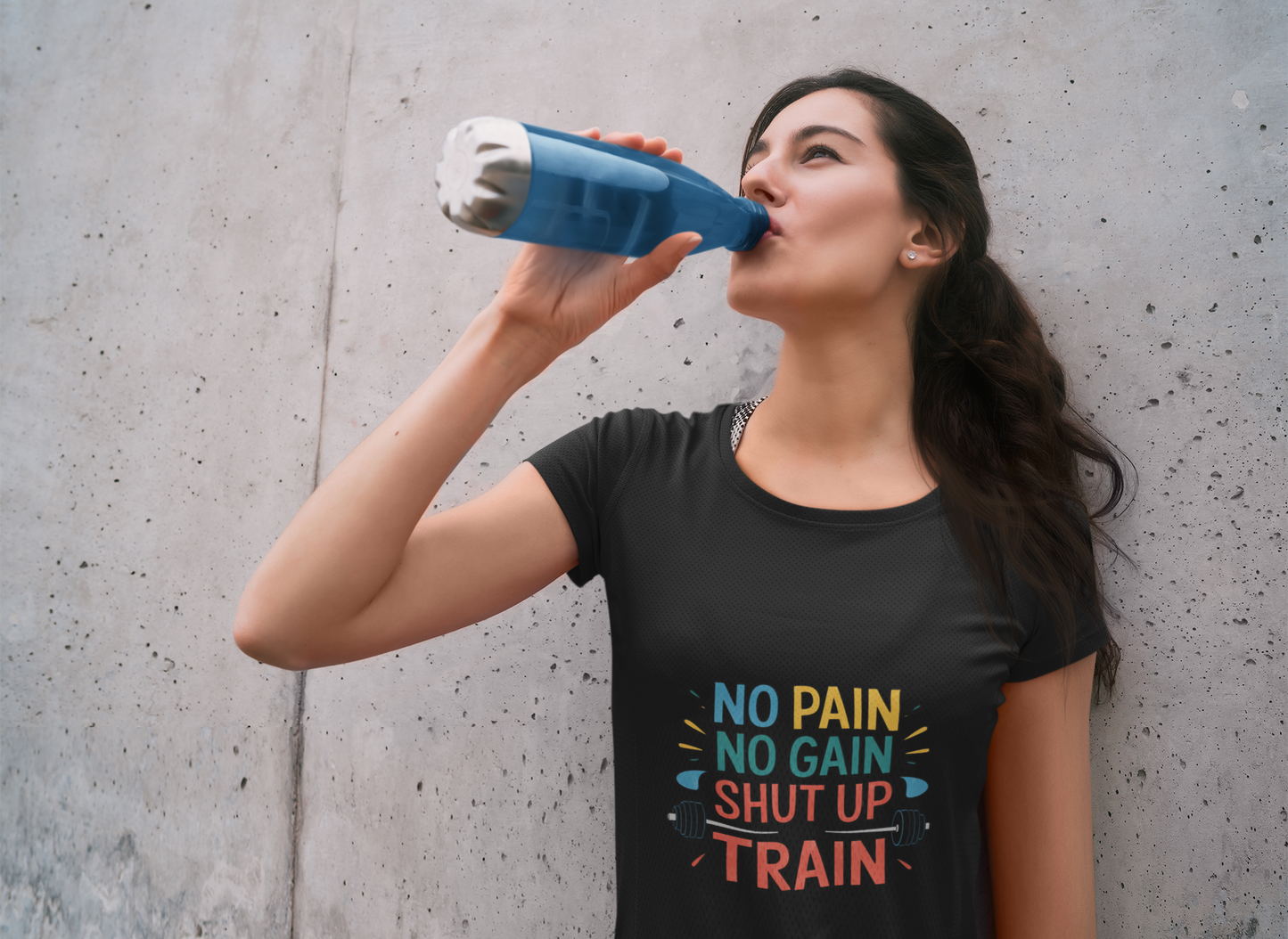 No Pain No Gain Shut Up and Train Unisex Stretch T-shirt