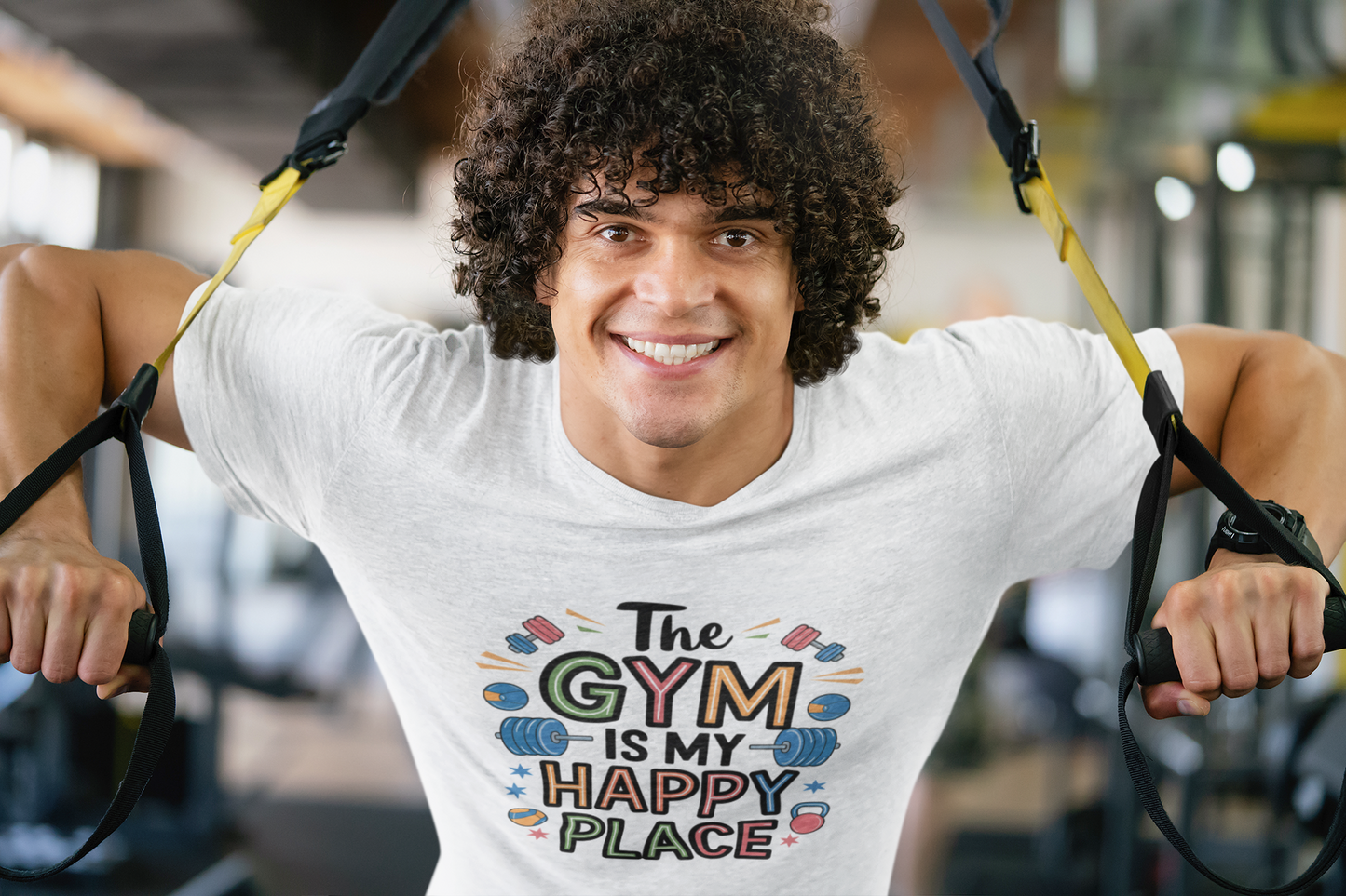 The Gym is My Happy Place Unisex Stretch T-shirt