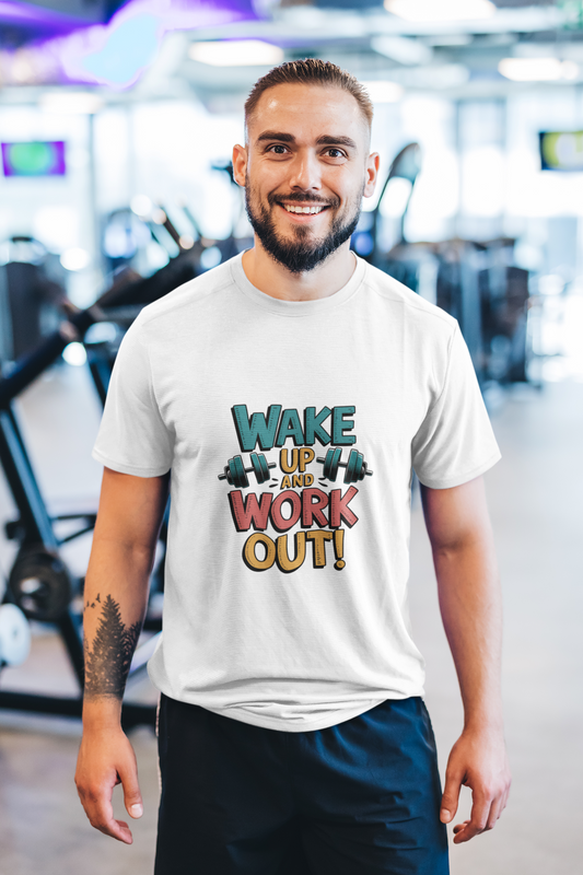 Wake Up And Work Out Unisex Stretch T-shirt