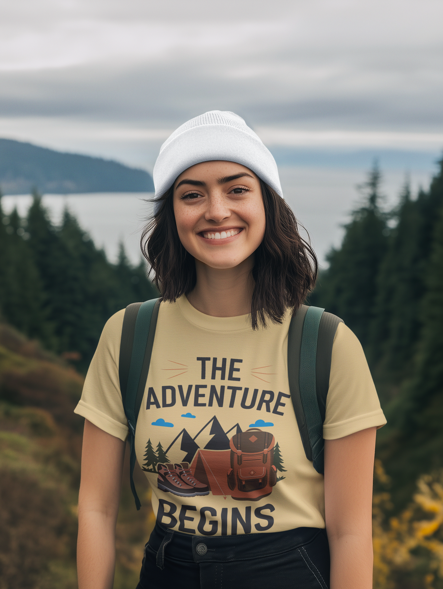 The Adventure  Begins Unisex Supima T-Shirt