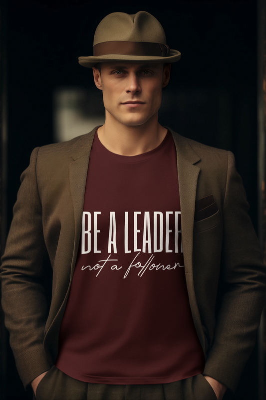 Be a Leader, Not a Follower Men's Full Sleeve Motivational T-Shirt