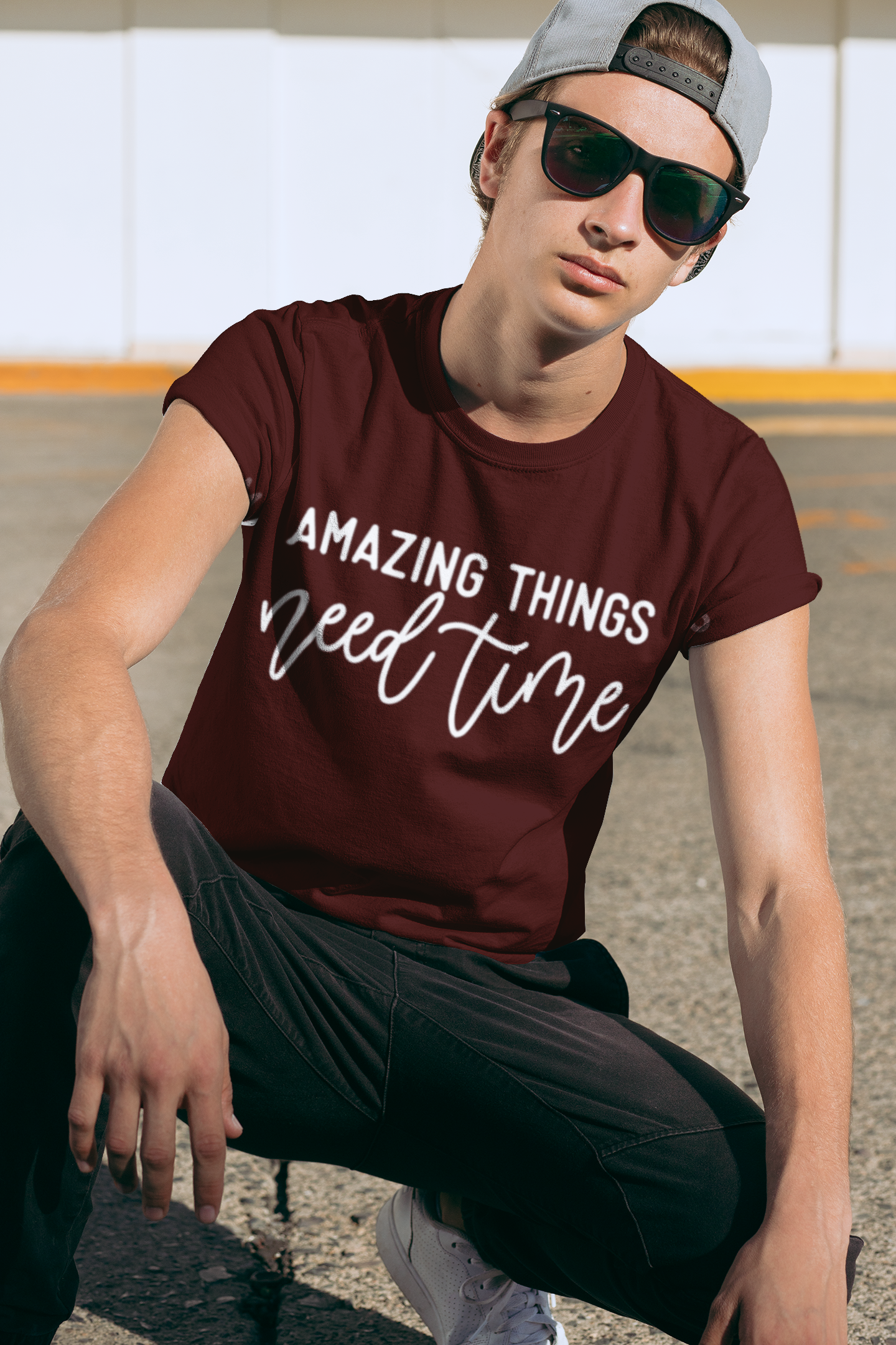 Amazing Things Need Time Unisex Supima Motivational T-Shirt