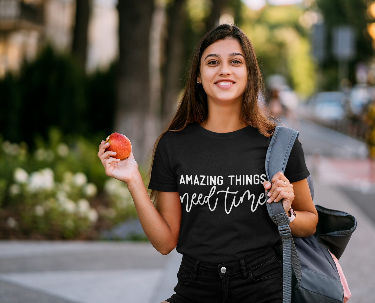 Amazing Things Need Time Unisex Supima Motivational T-Shirt