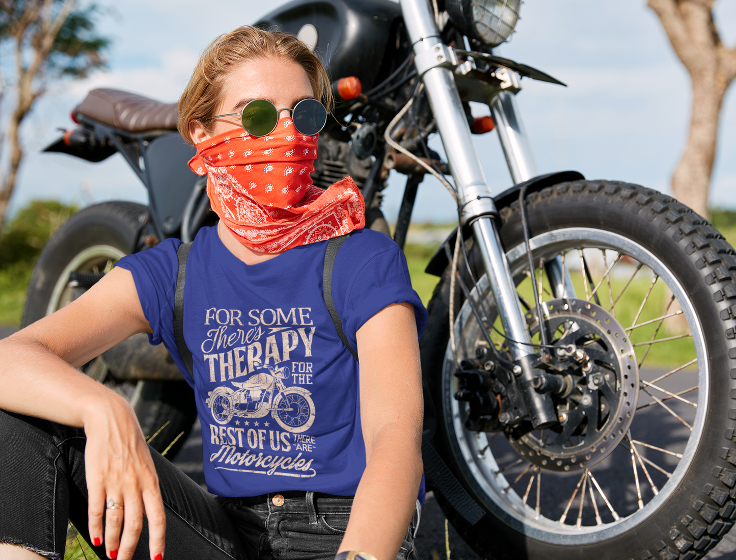 For Some There’s Therapy, For Others There Are Motorcycles Unisex Classic Crew T-Shirt