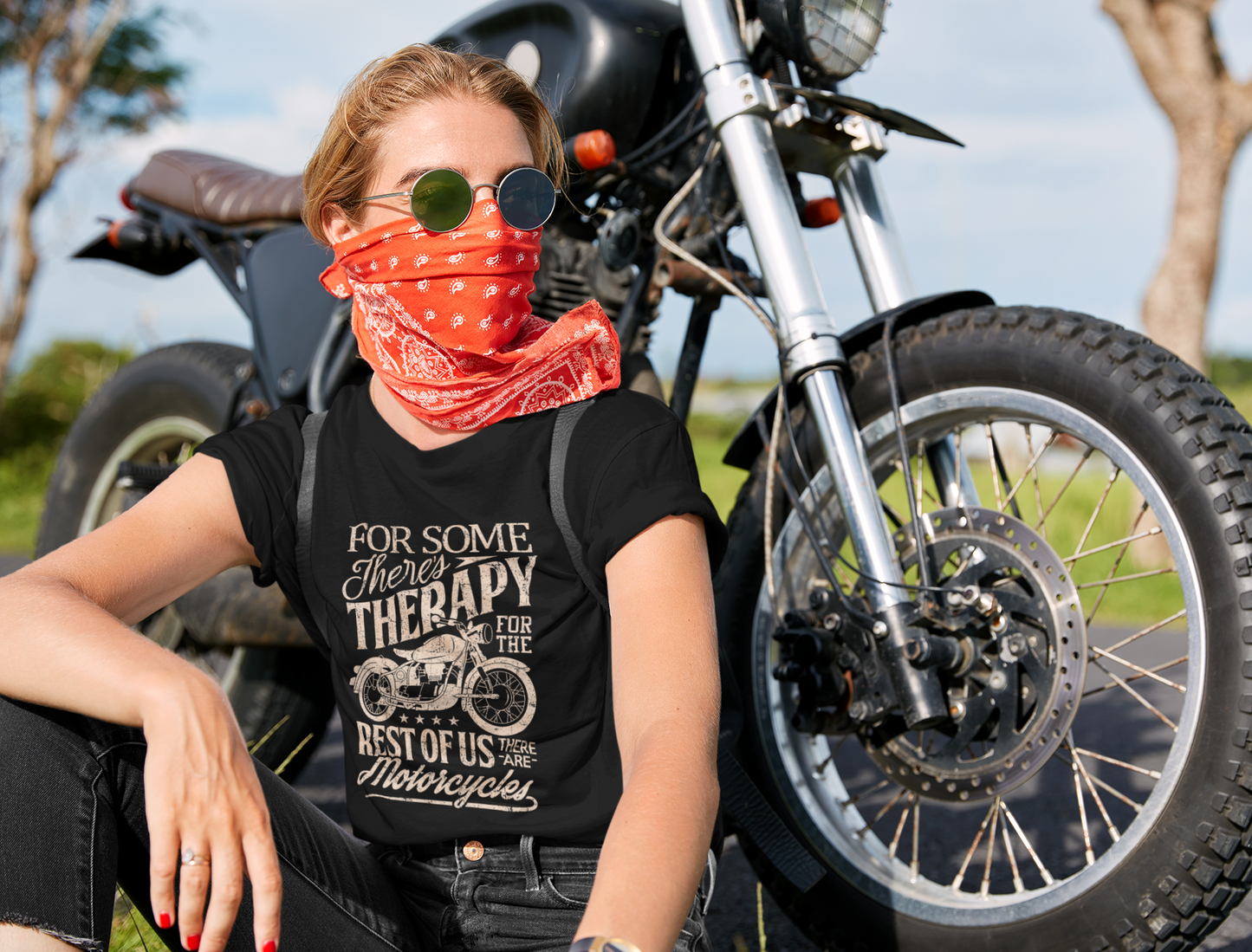 For Some There’s Therapy, For Others There Are Motorcycles Unisex Classic Crew T-Shirt
