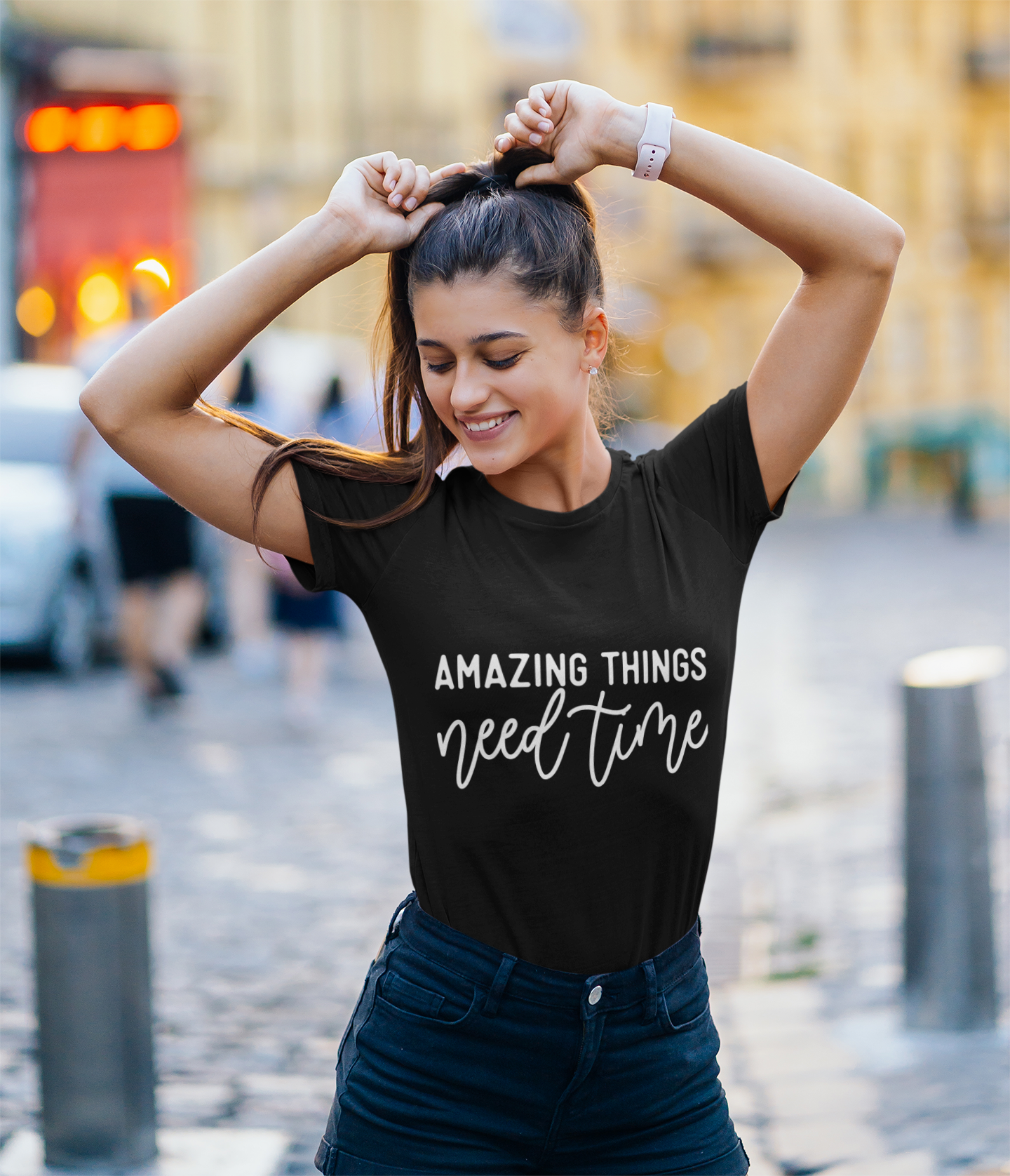 Amazing Things Need Time Unisex Supima Motivational T-Shirt