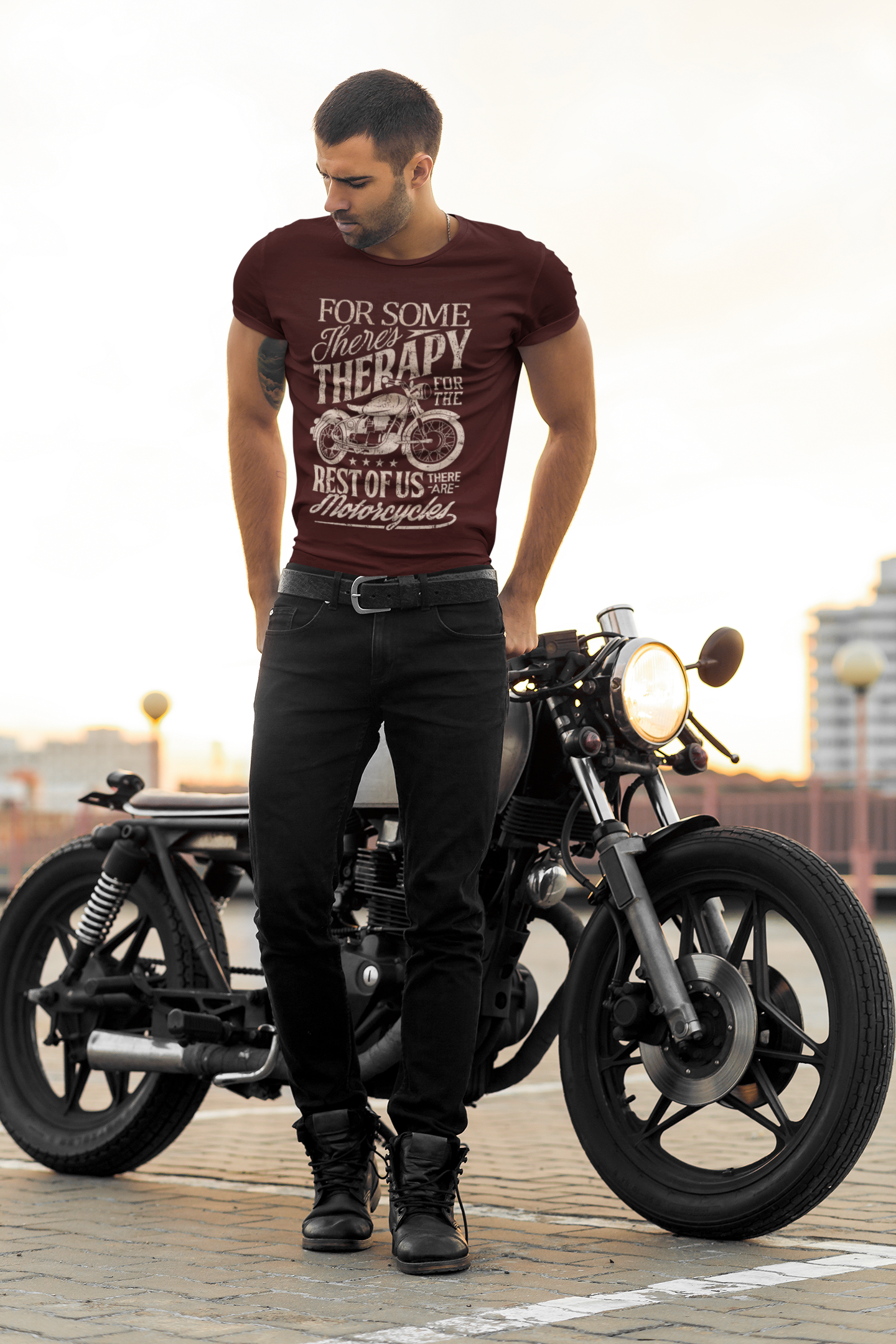 For Some There’s Therapy, For Others There Are Motorcycles Unisex Classic Crew T-Shirt