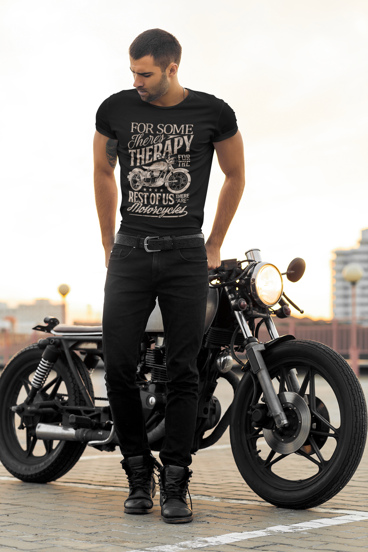 For Some There’s Therapy, For Others There Are Motorcycles Unisex Classic Crew T-Shirt